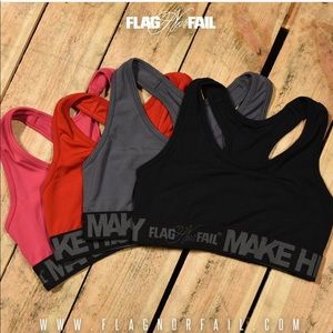 Flag Nor Fail Red Sports Bra